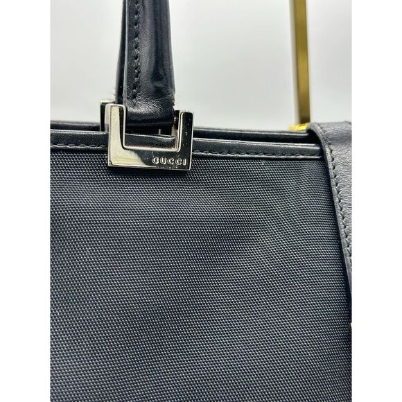 Gucci Black Leather and‎ Nylon Jackie O Tote*VERY NICE!! WITH COA - Picture 3 of 11